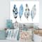Designart - Blue Boho Feathers I - Bohemian & Eclectic Canvas Wall Art Print